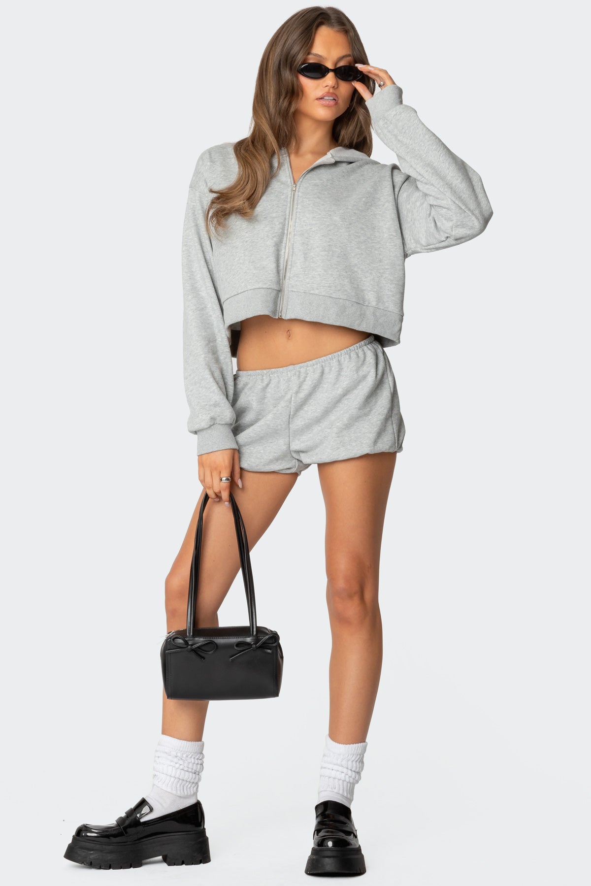 Gray Melange Lounge Shorts Set XS-XL