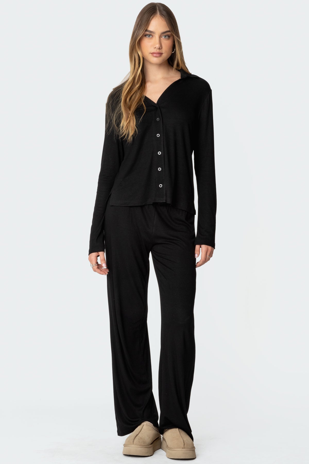 Comfort Cotton Black Sleepwear Pants for Women