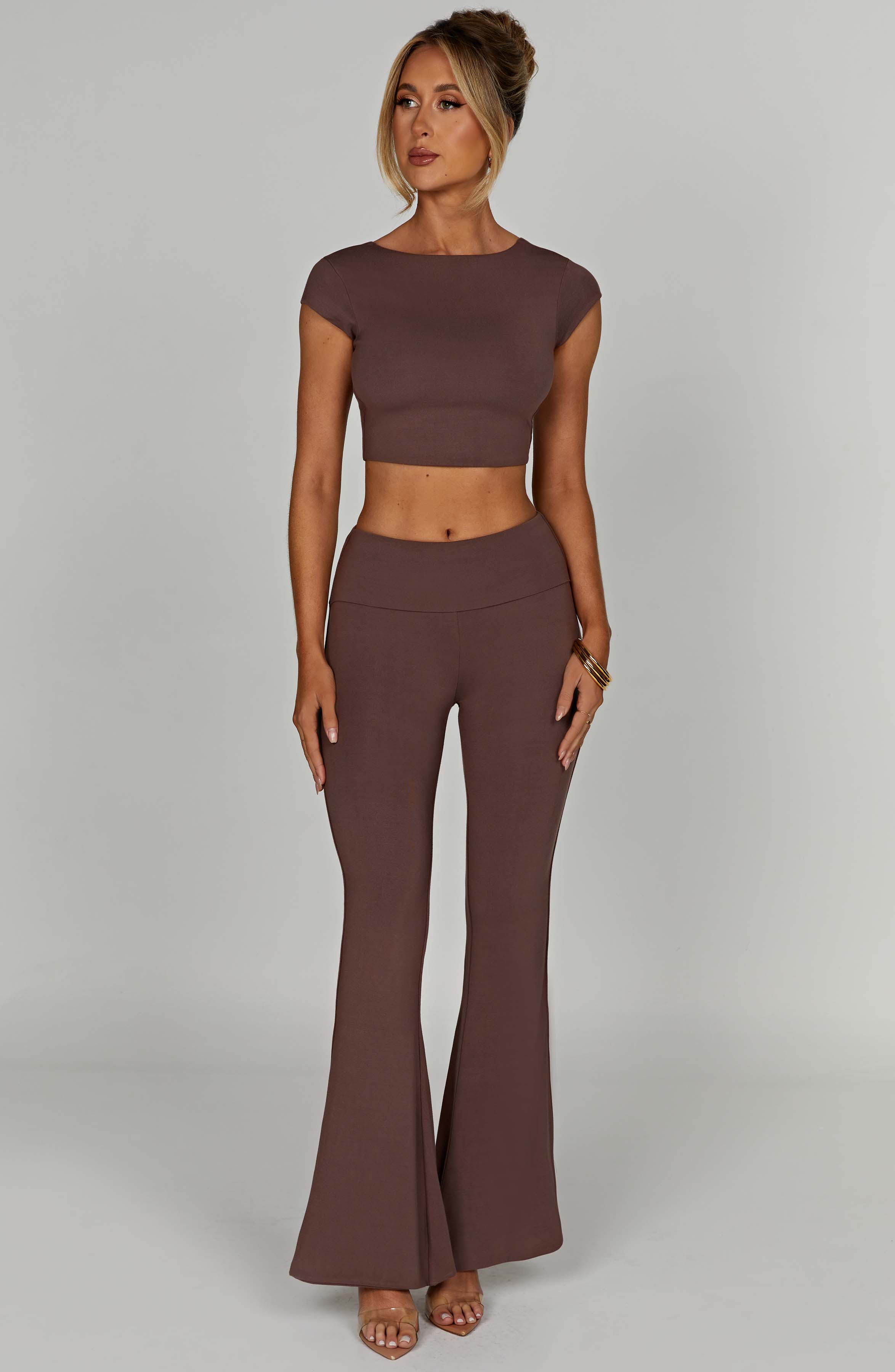 Chocolate Heidi Yoga Pants - Premium Modal, Full Length & Double-Layered