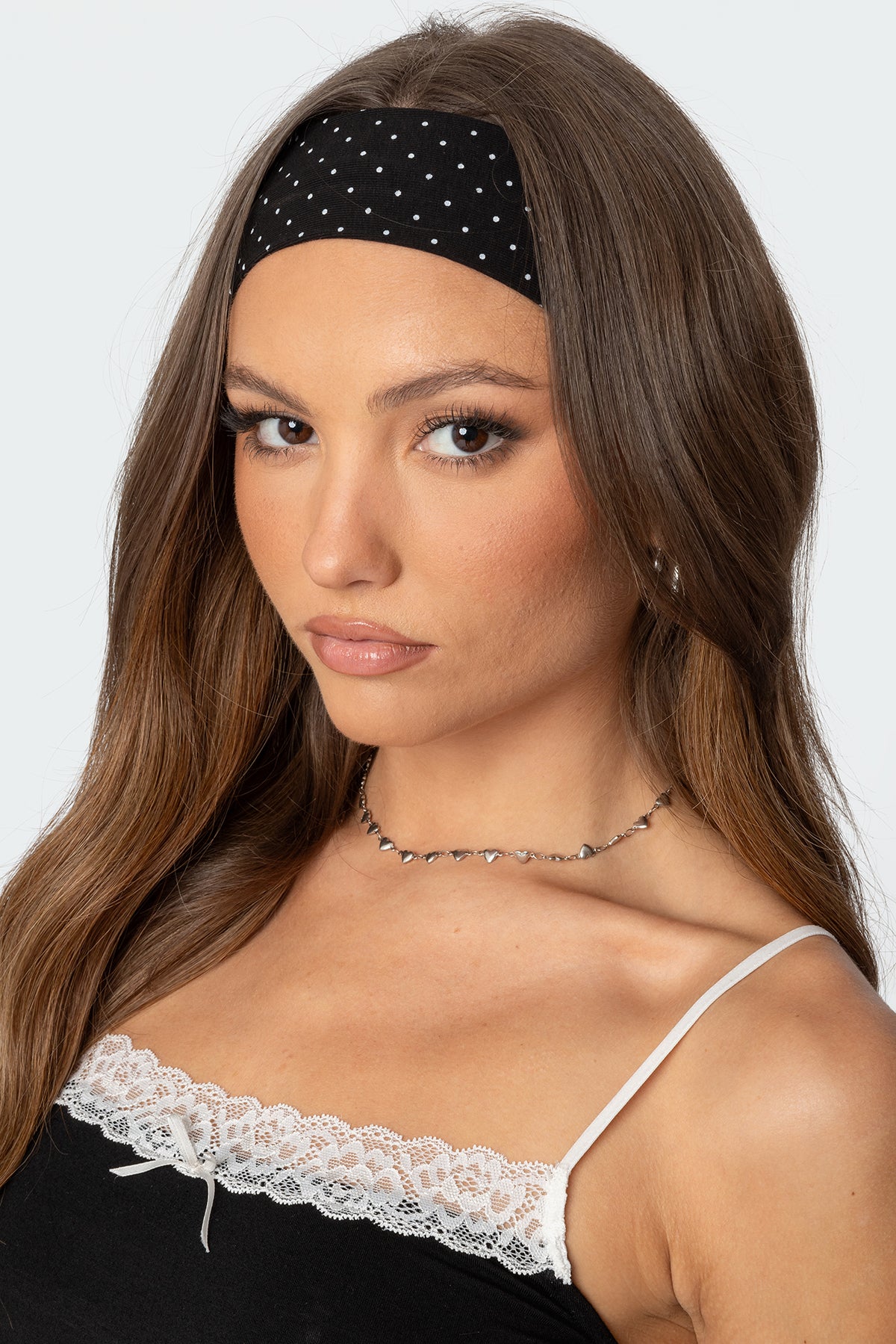 Black Polka Dot Headband for Women