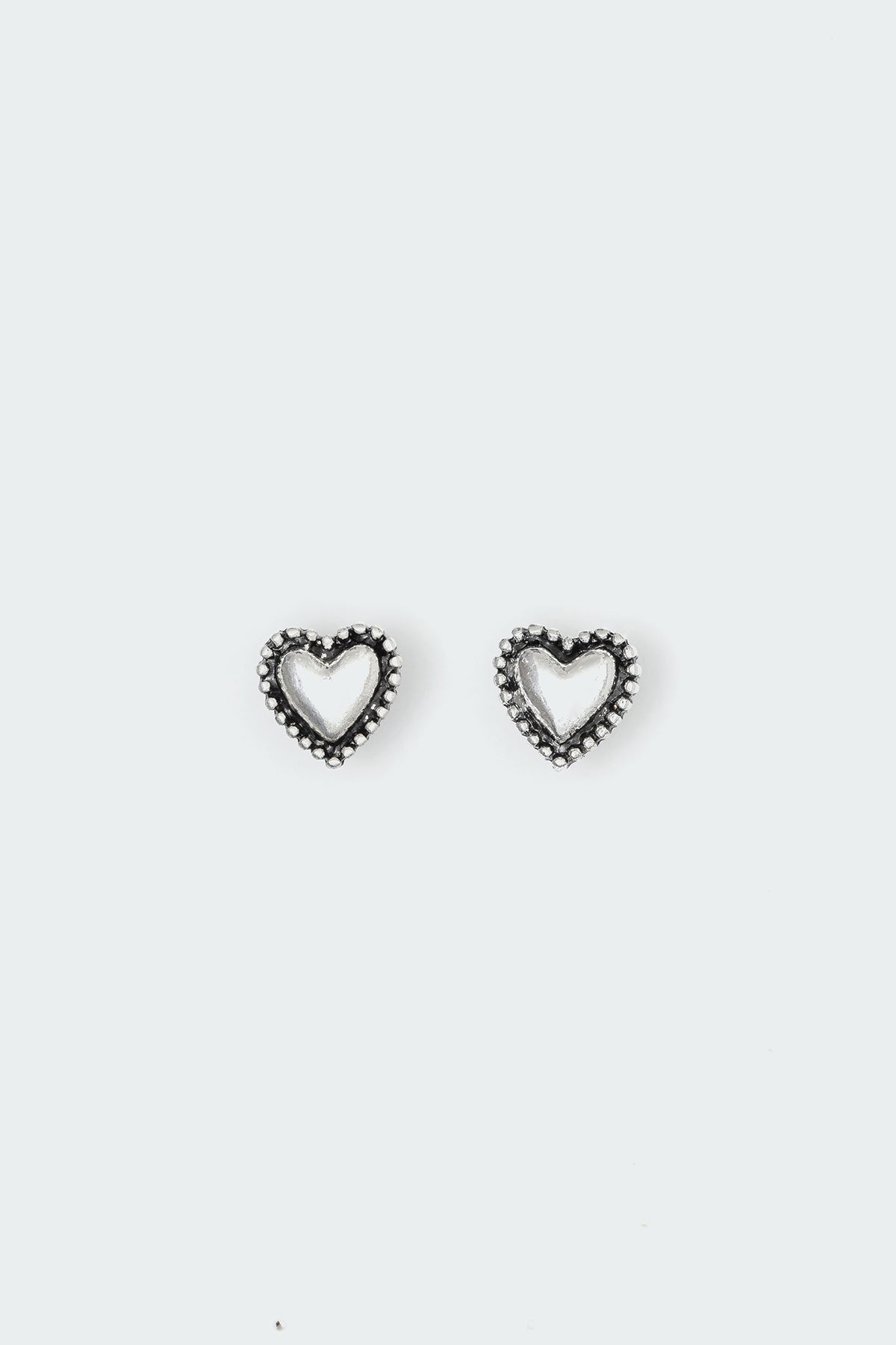 Heart Shaped Silver Stud Earrings Womens Jewelry