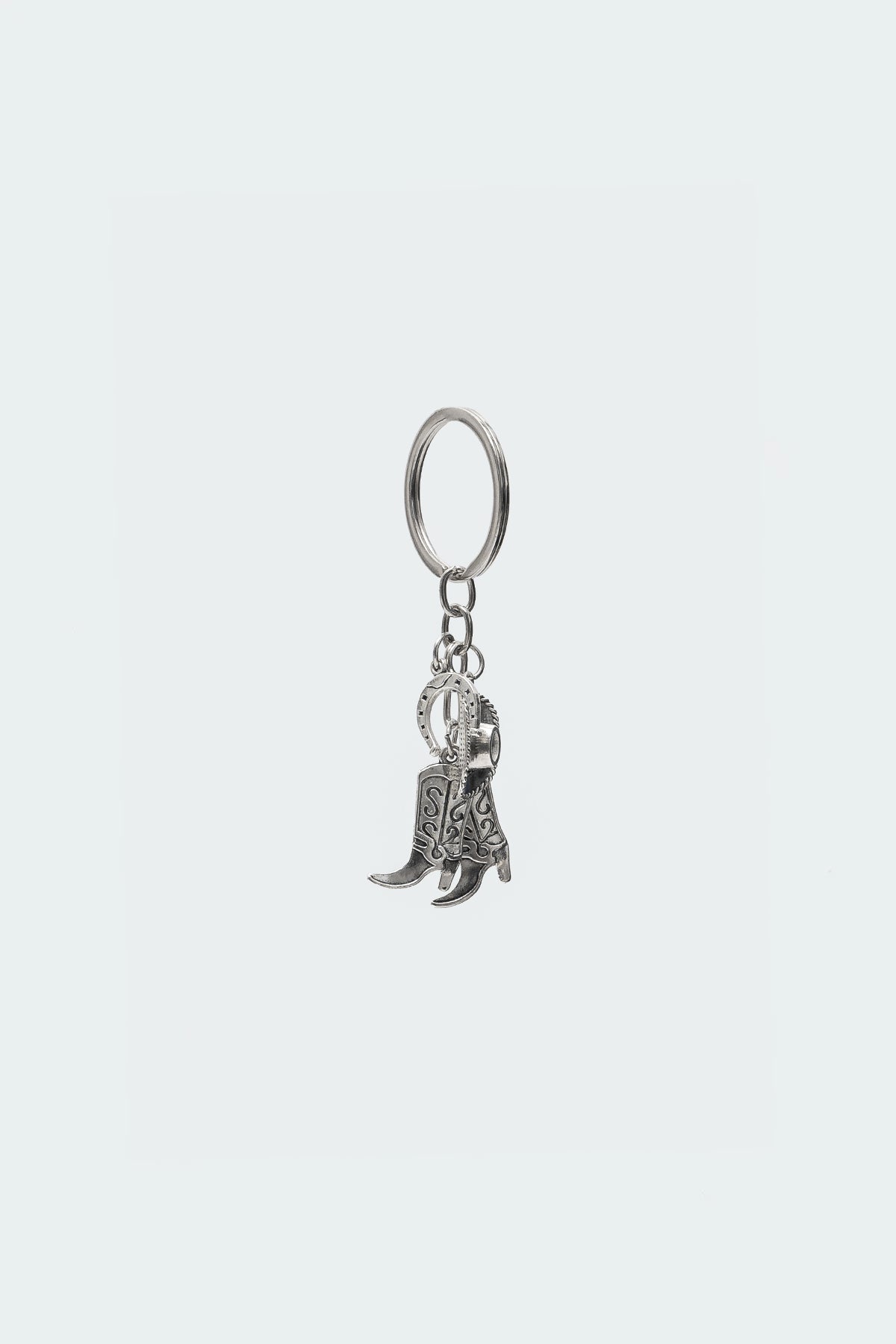 Western Style Silver Keychain Accessory