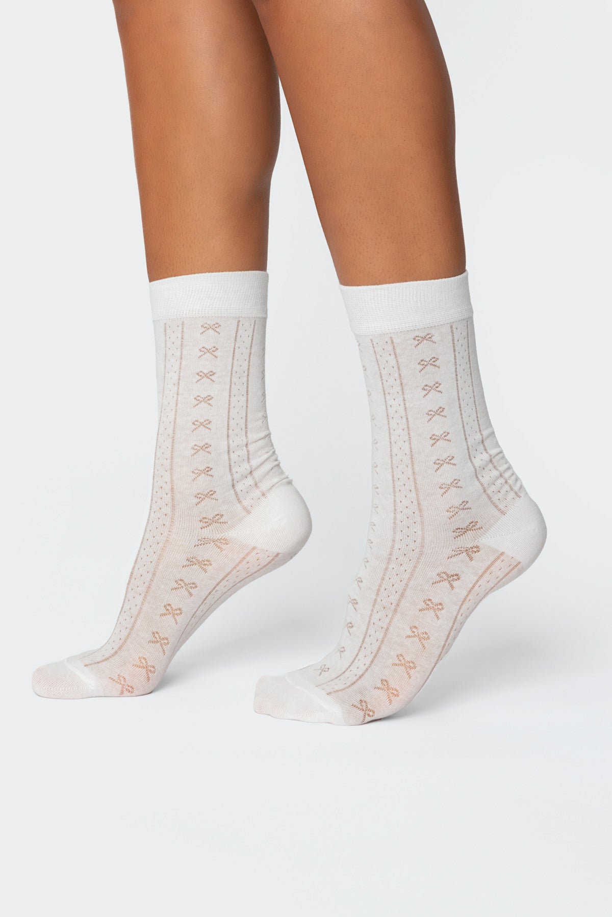 White Pointelle Cotton Socks - Premium Comfort Design