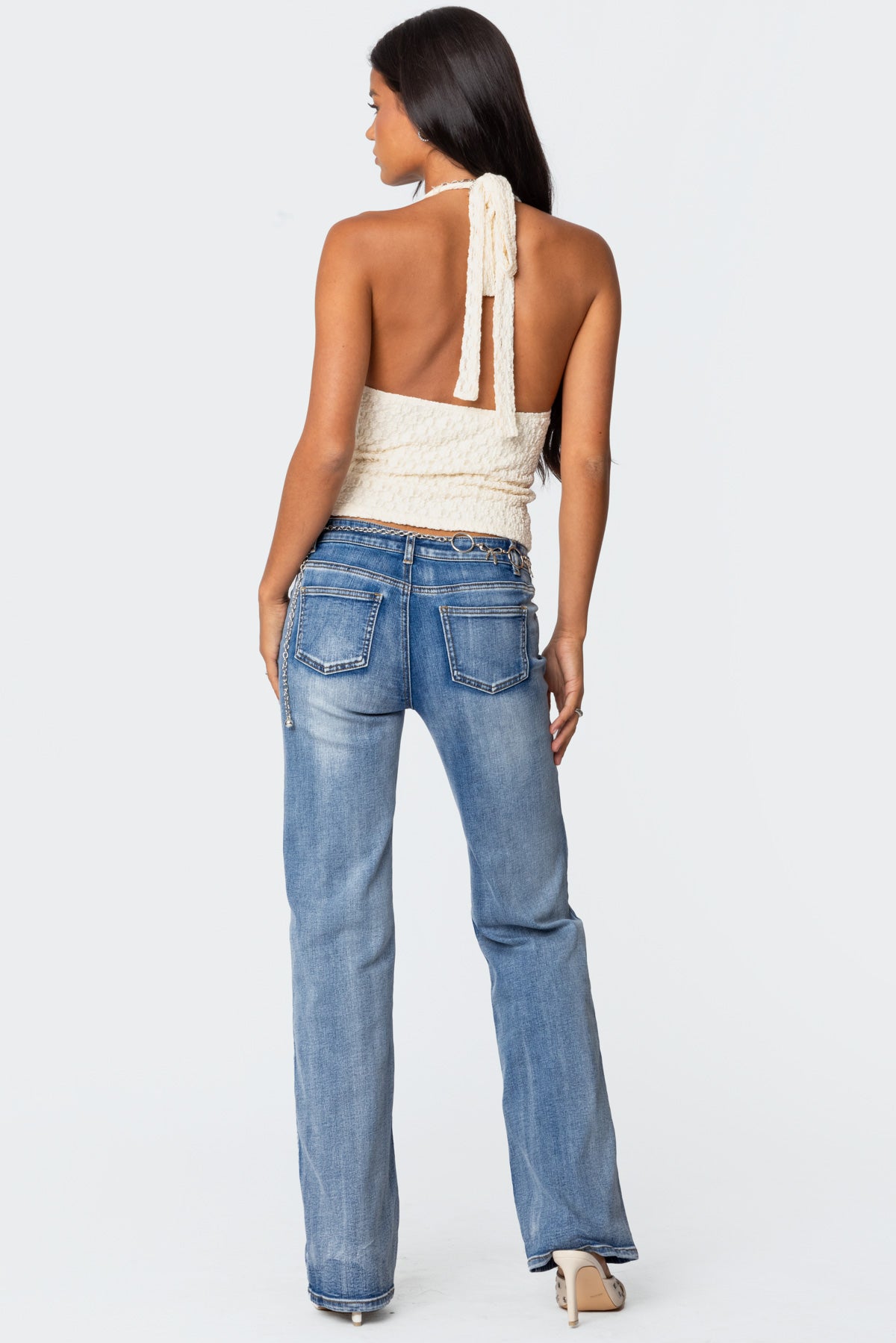 Textured Halter Top in Cream - Willow Style