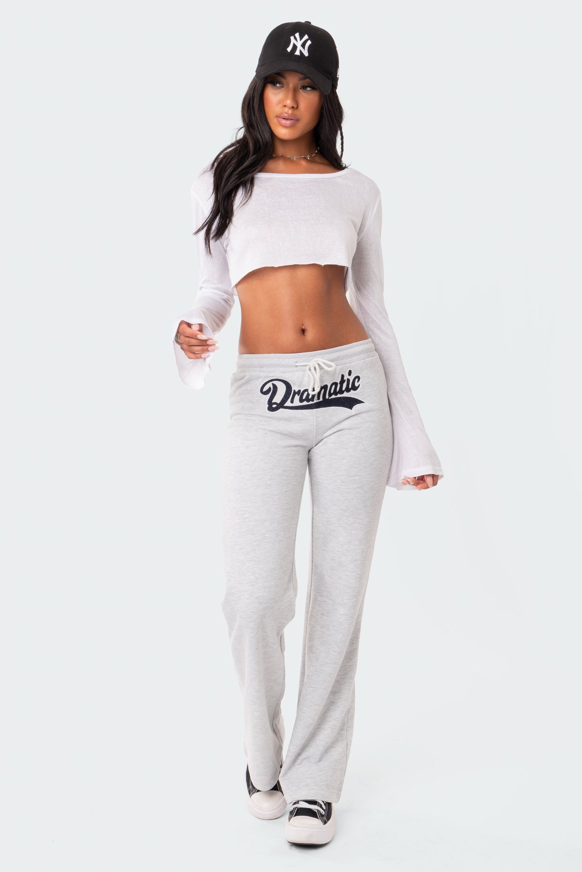 Stylish Gray Low-Rise Jogger Pants