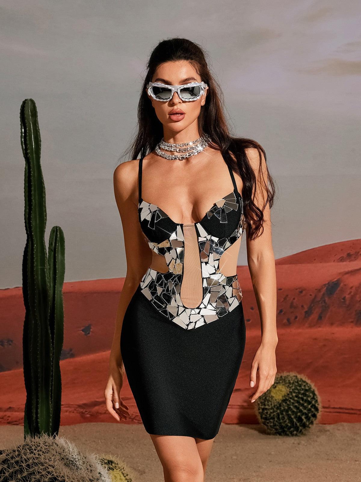 Black Bandage Mini Dress - High Stretch & Flattering Fit