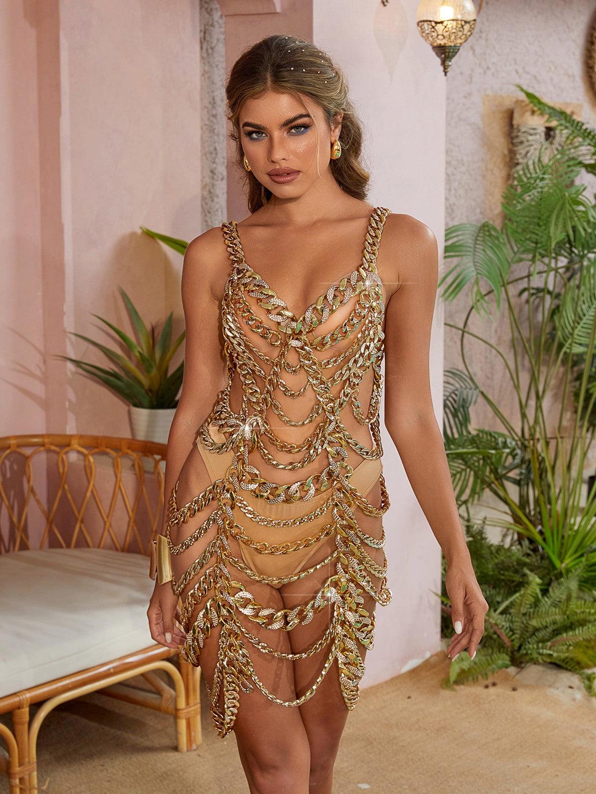 Modern Chain Link Dress - Elegant & Stylish Design