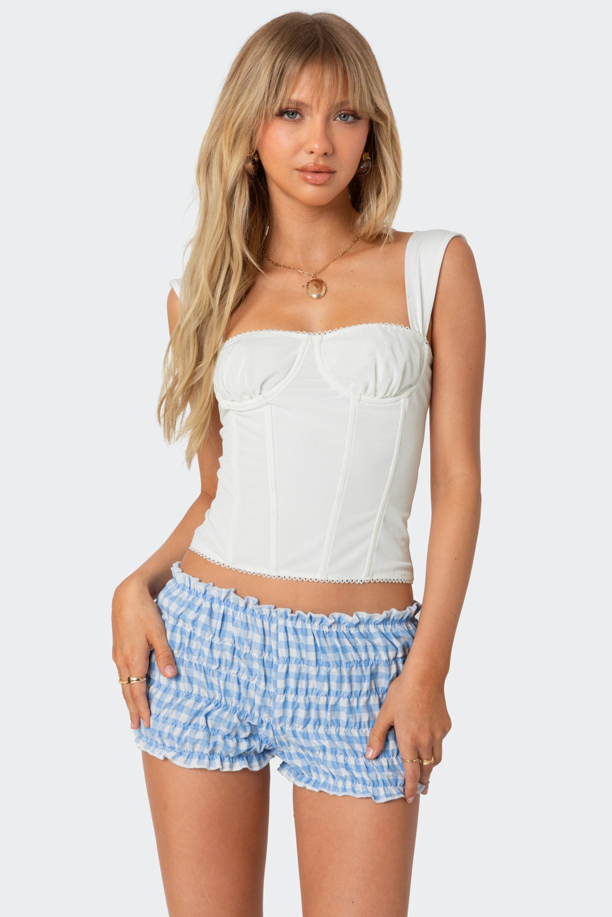 White Mesh Corset with Wide Straps - Stylish & Supportive
