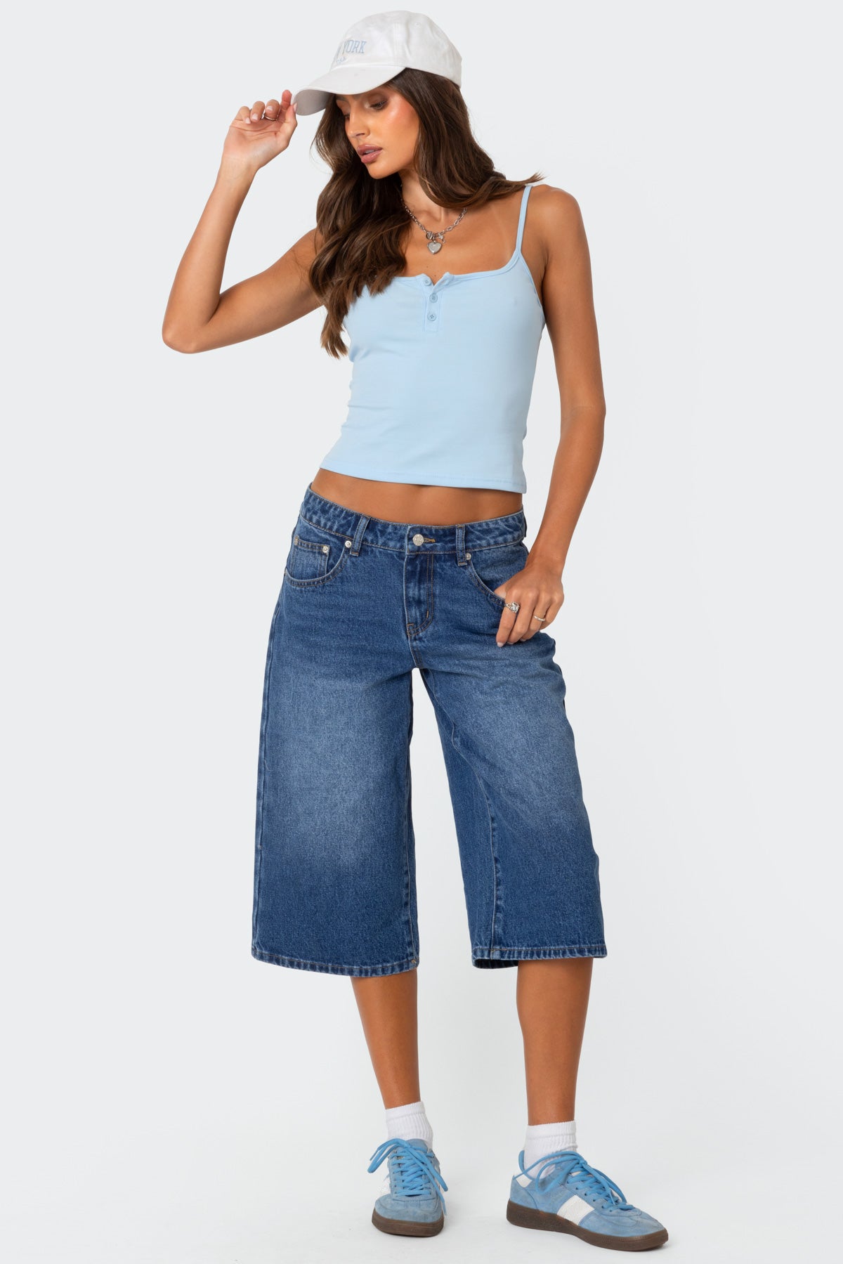 Blue Denim Bermuda Shorts - Extra Long Fit