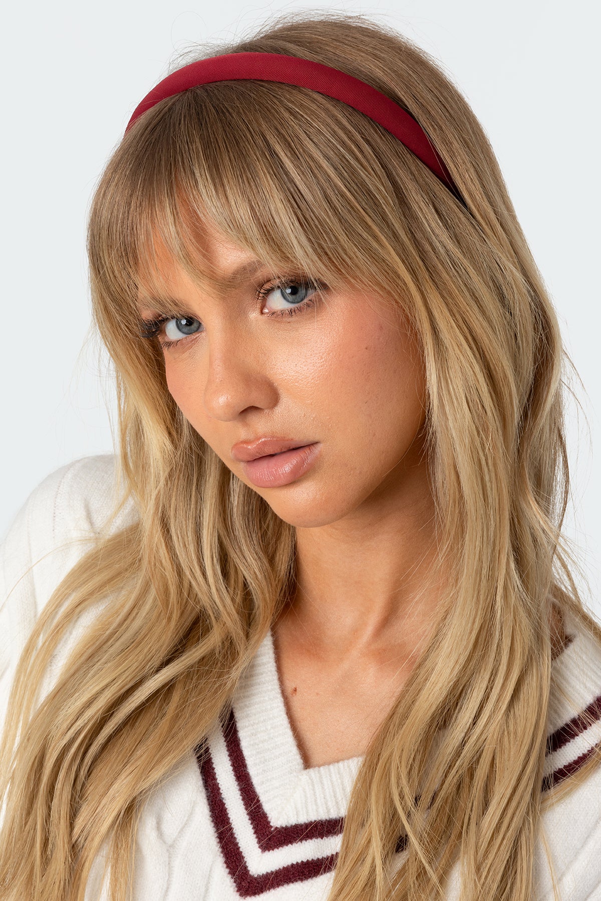 Red Thin Headband Accessory for Fashionable Look