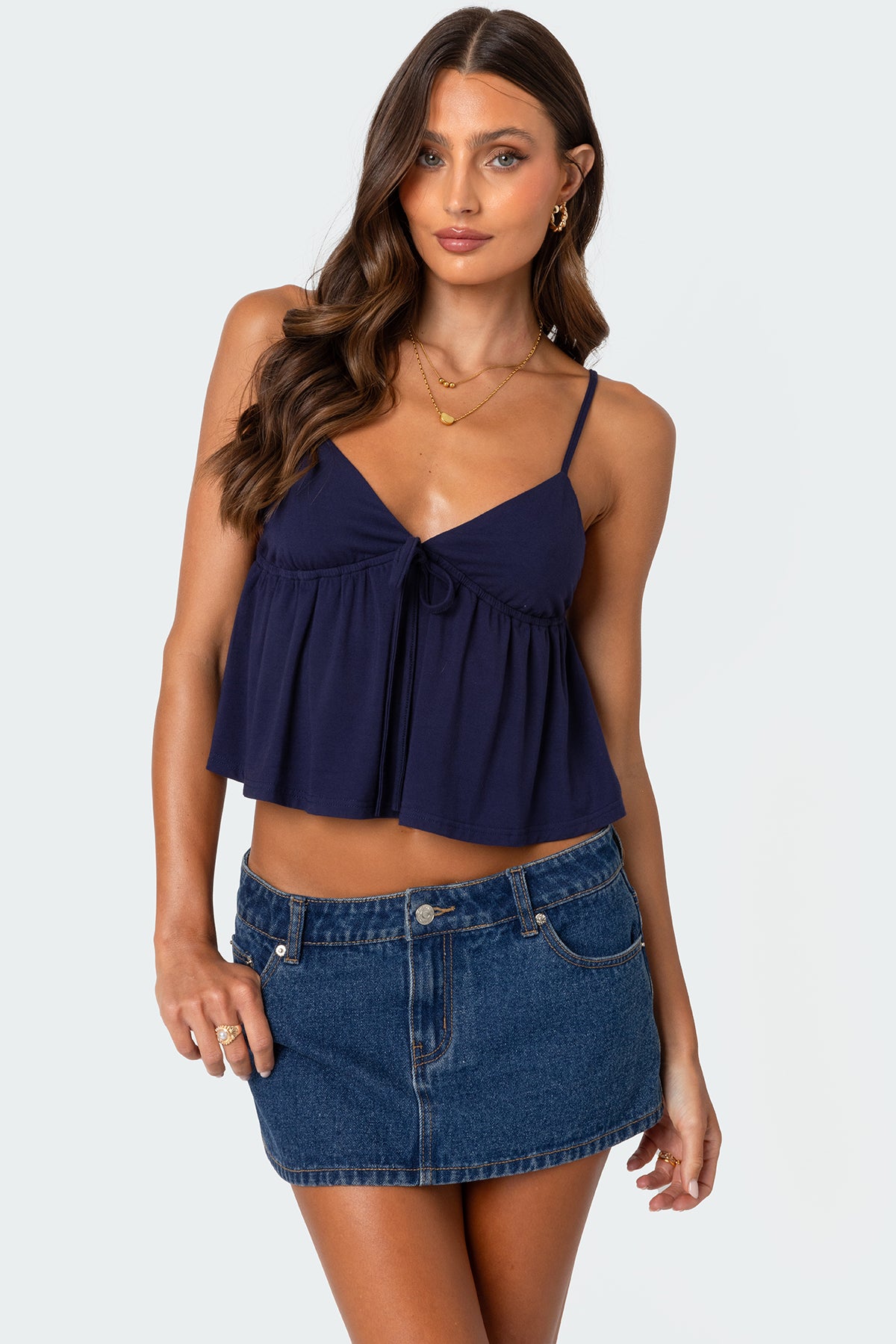 Navy Babydoll Tank Top for Stylish Comfort (Tank Keyword Optimized)