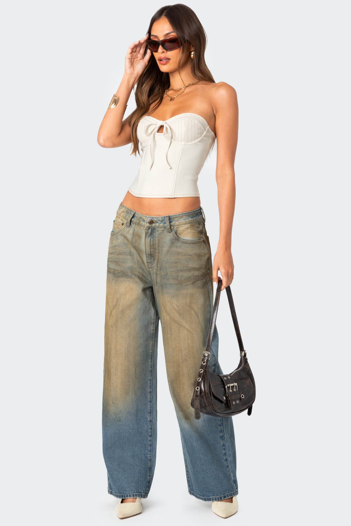 Blue Washed Low Rise Denim Jeans - Comfort and Style in Every Stitch