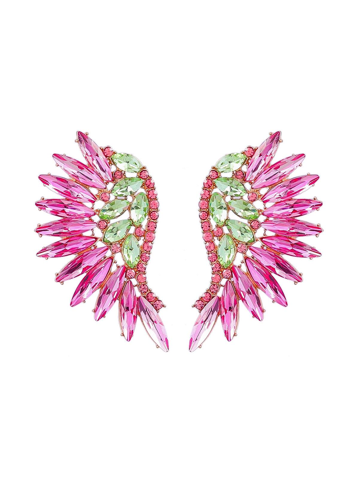 Pink Rainbow Gemstone Earrings - Sparkling Fashion Jewelry