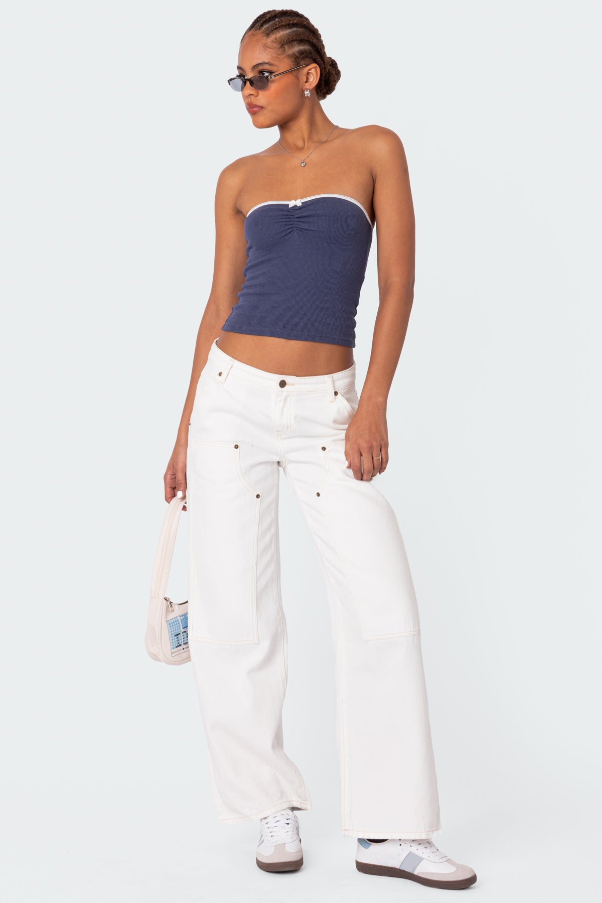 White Carpenter Jeans Low Rise Denim 100% Cotton