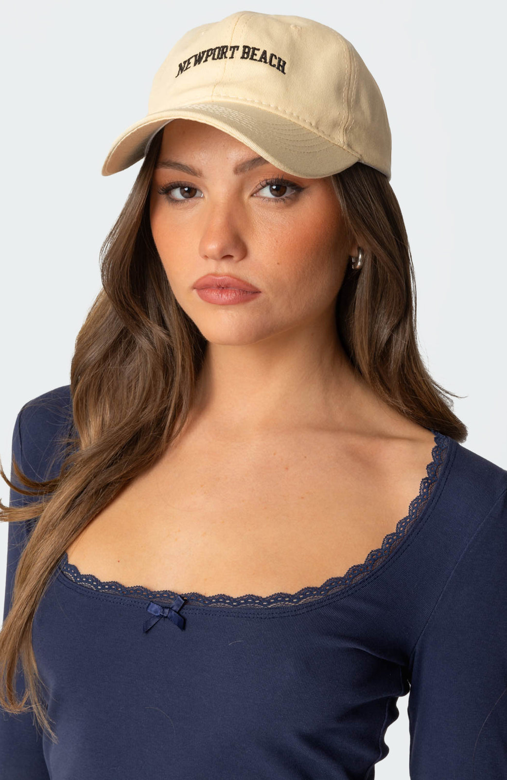 Cream Baseball Cap Adjustable Fit