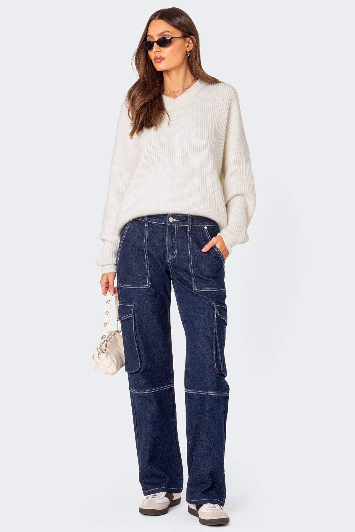 Blue Stitch Cargo Denim Pants