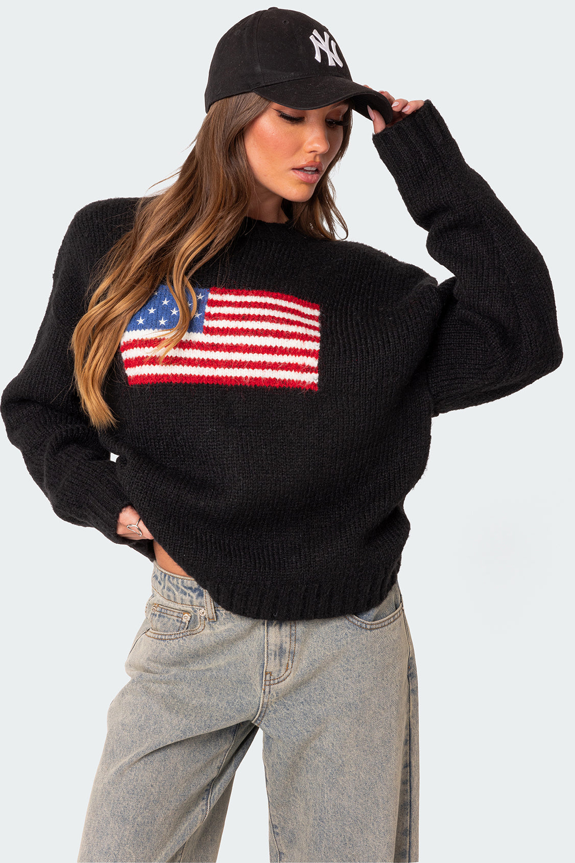 Chunky Knit Black Sweater - Cozy Oversized Fit