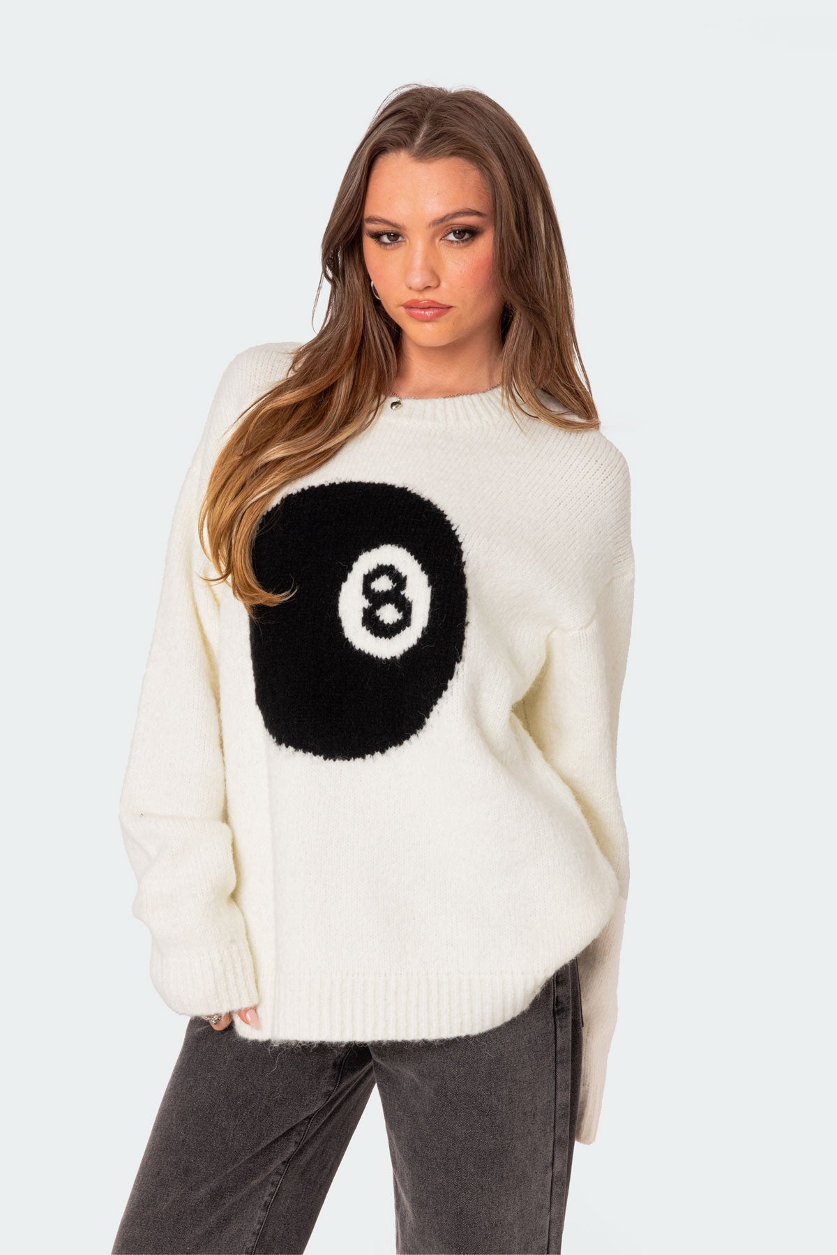Chunky Knit Oversized Sweater in Cream | Cozy Winter Fashion