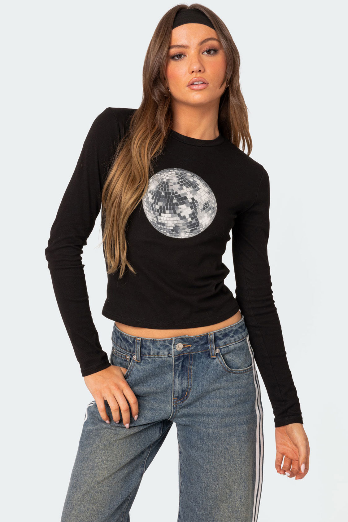 Graphic Print Long Sleeve Womens T-Shirt