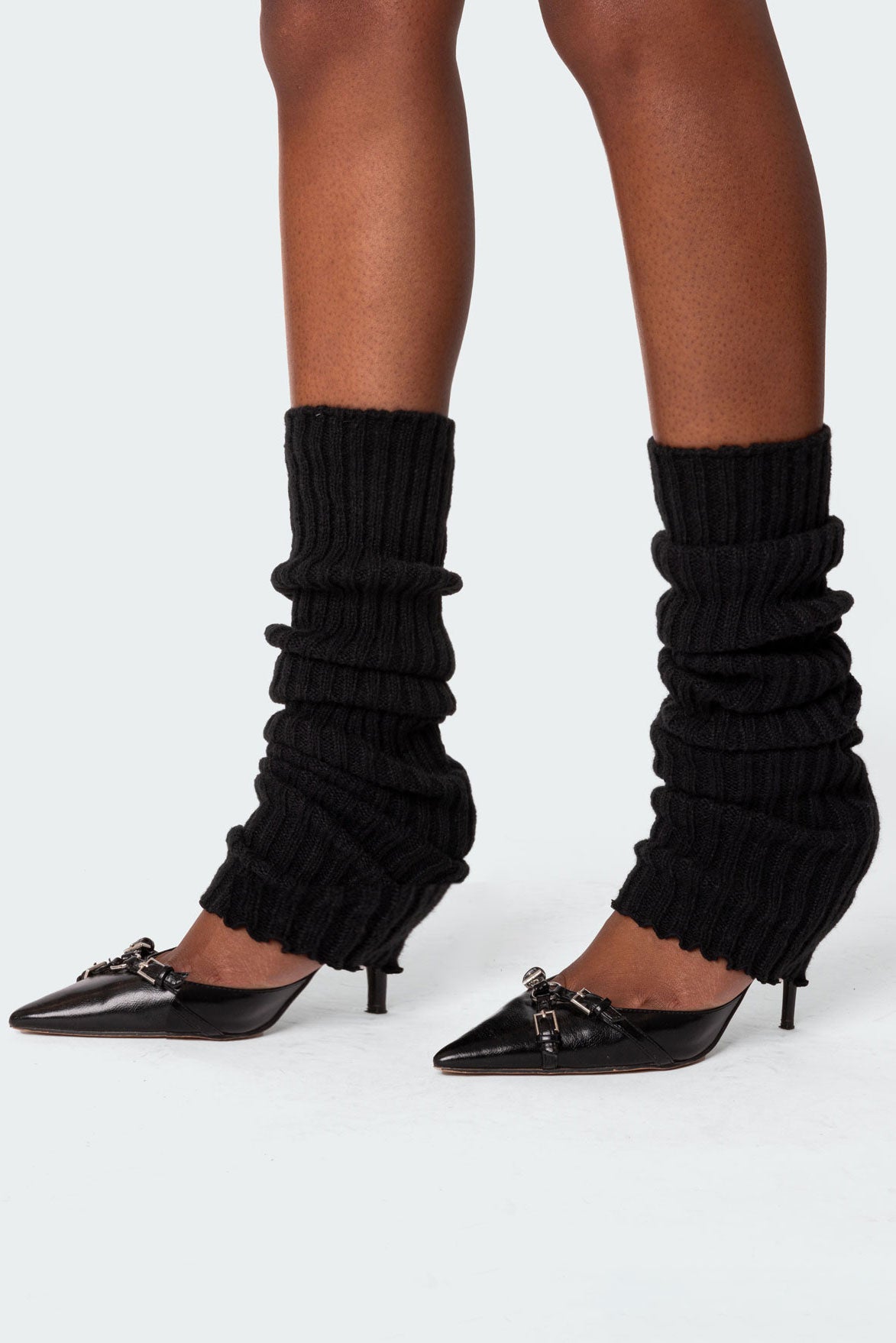 Baby Leg Warmers Black Knit Fabric Unisex Accessory