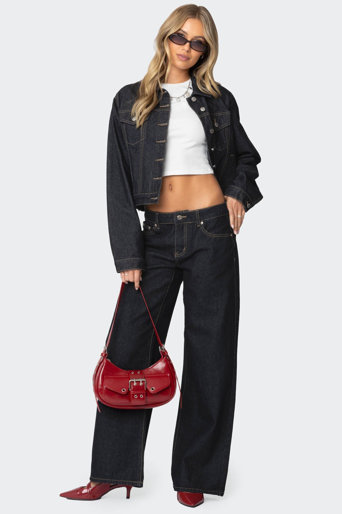 Indigo Blue Raw Washed Denim Jeans - Low Rise Style