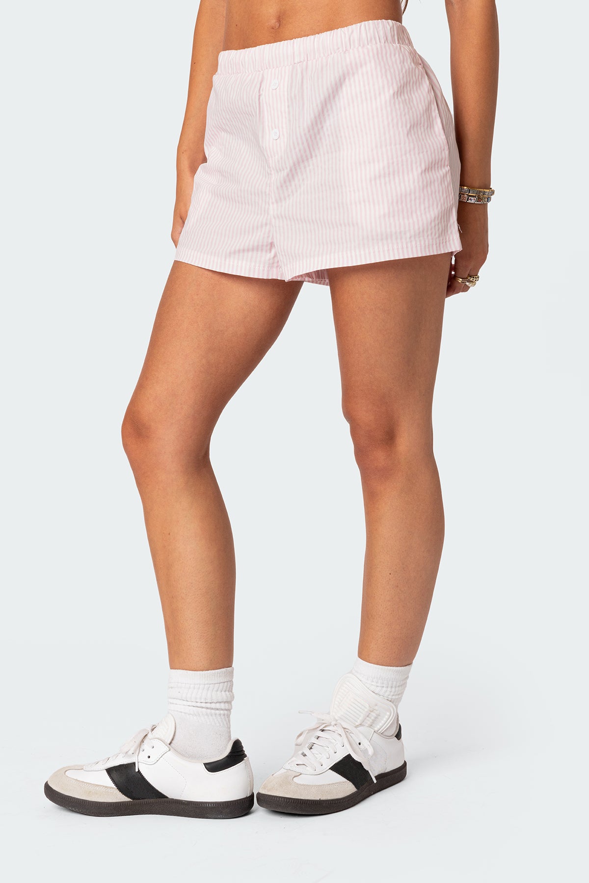 Pink Pinstripe Cotton Boxer Shorts Set
