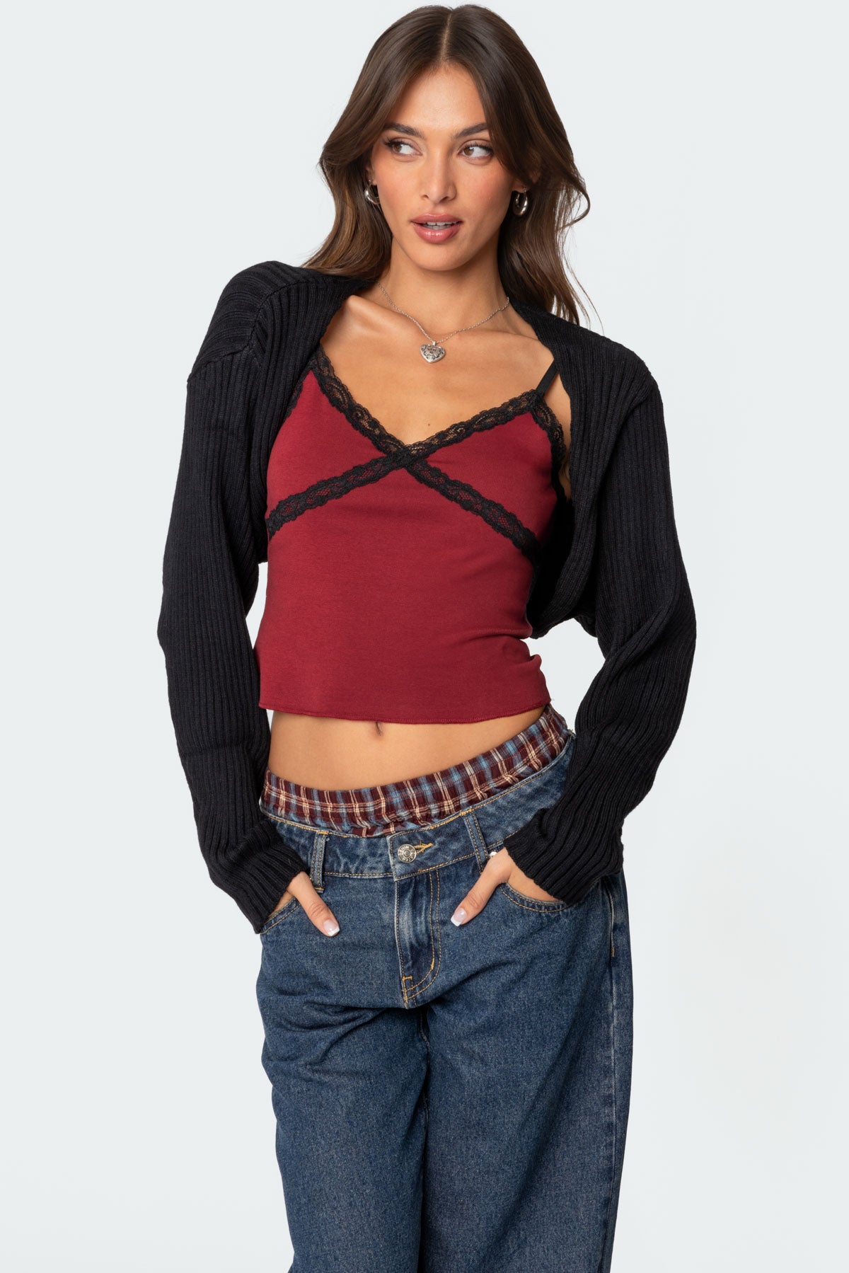 Black Knitted Cardigan Sweater