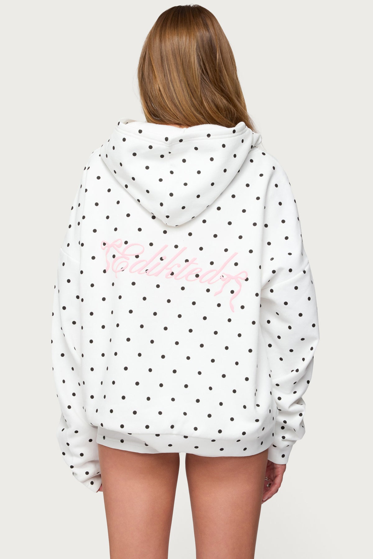 White Polka Dot Hoodie Womens Graphic Set
