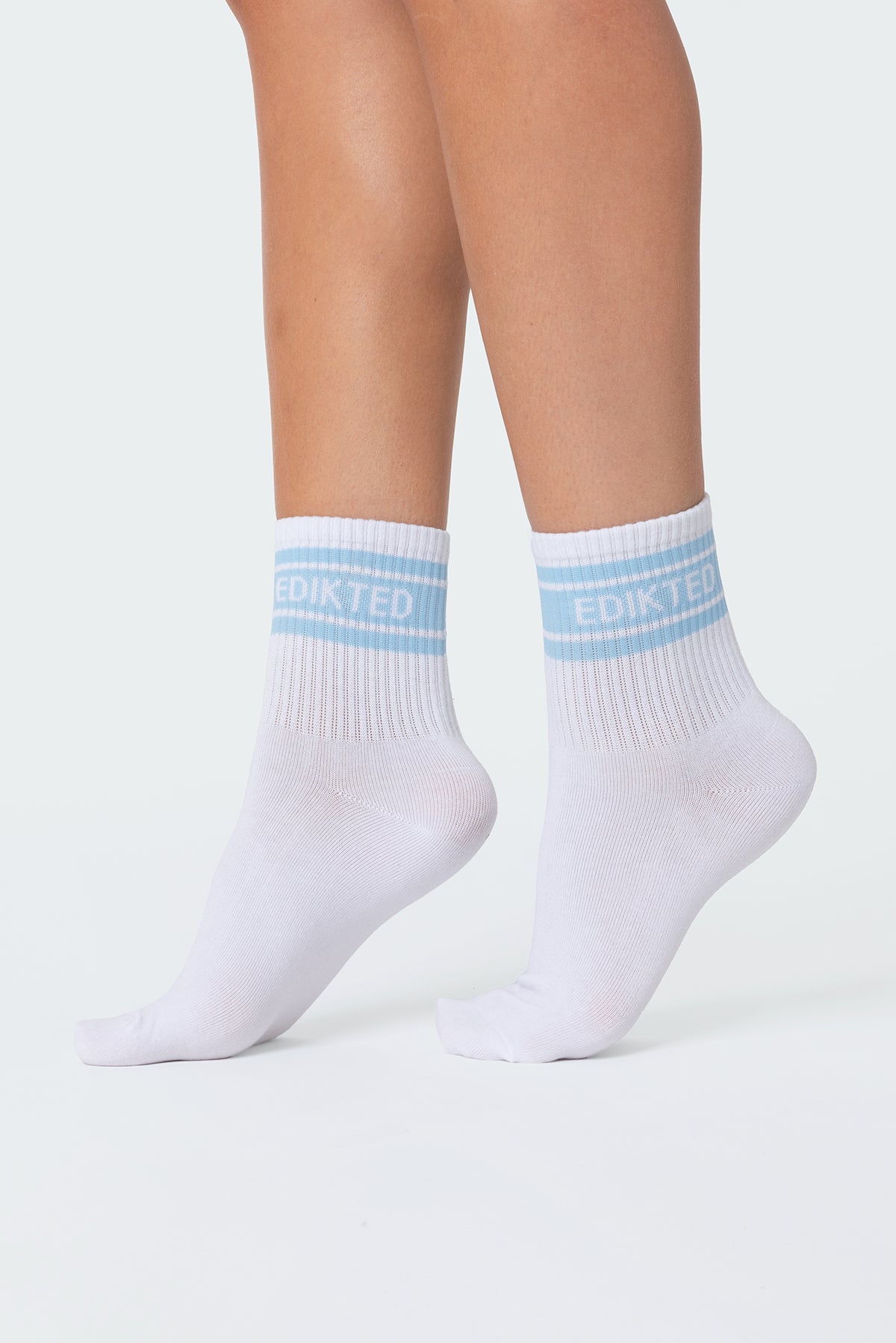 White Cotton Socks - Graphic Design, One Size