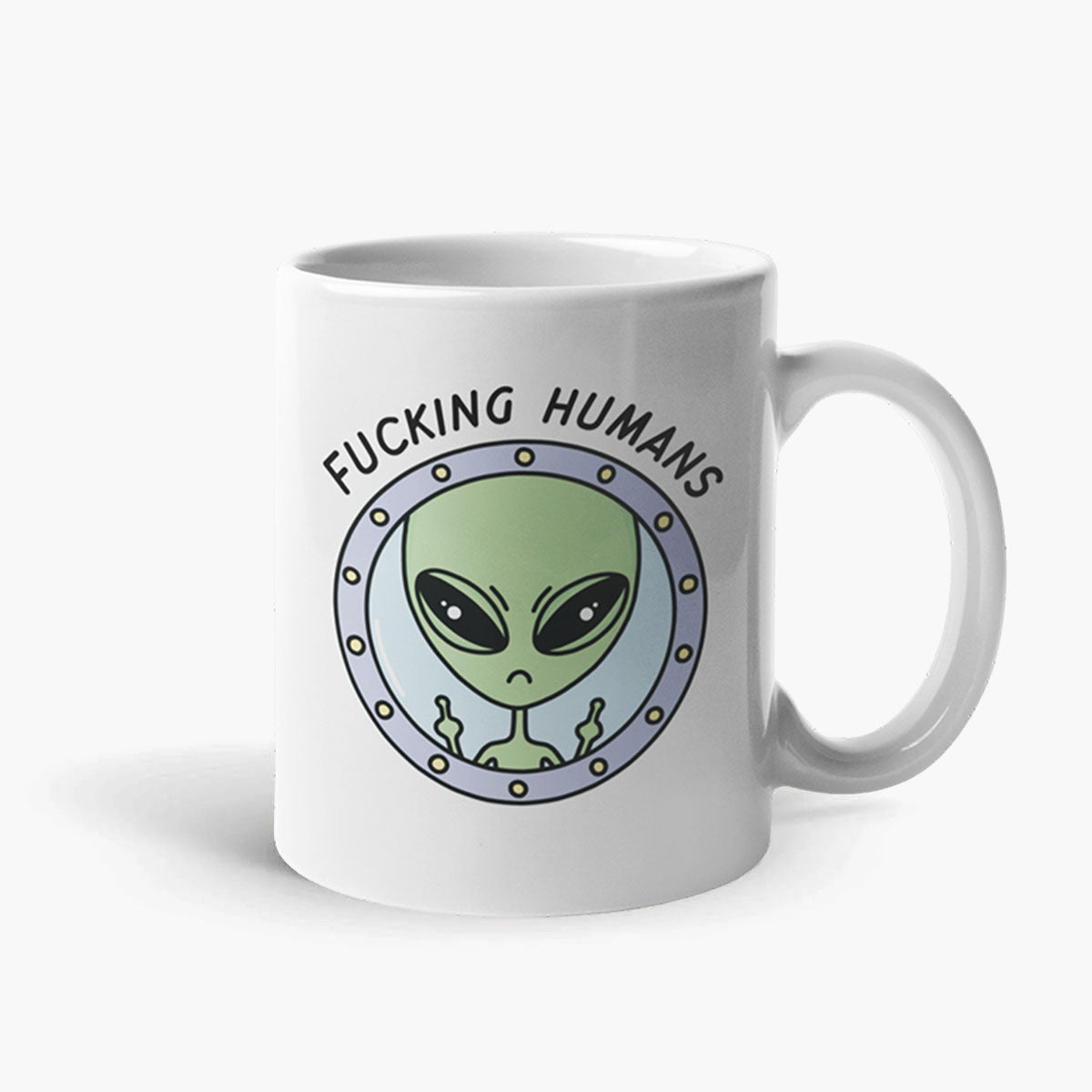 Sassy Spud Alien Design Coffee Mug - Funny 11oz White Ceramic