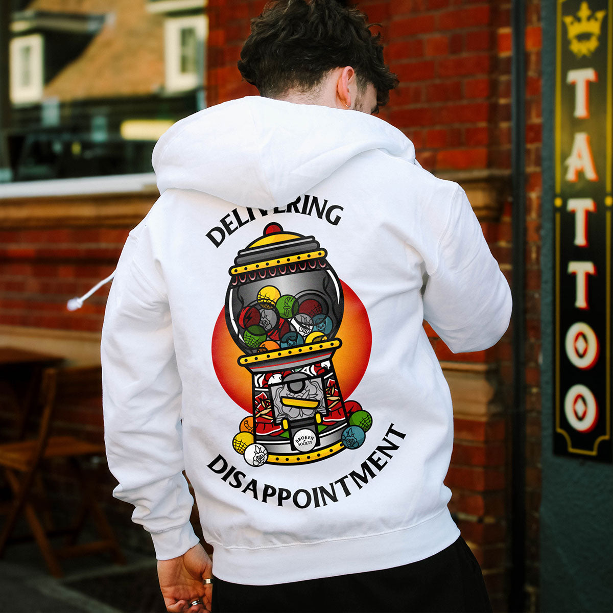 Tattoo Artistry Print Hoodie in Black & White (Unisex)