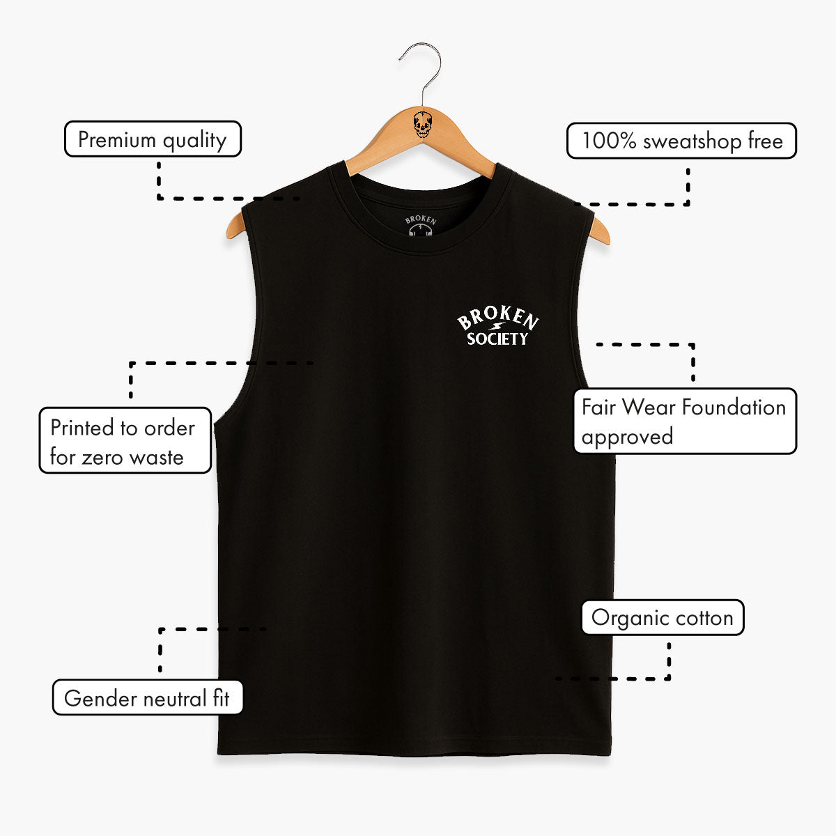Organic Cotton Tattoo Sleeveless Tee in Roses and Animal Print
