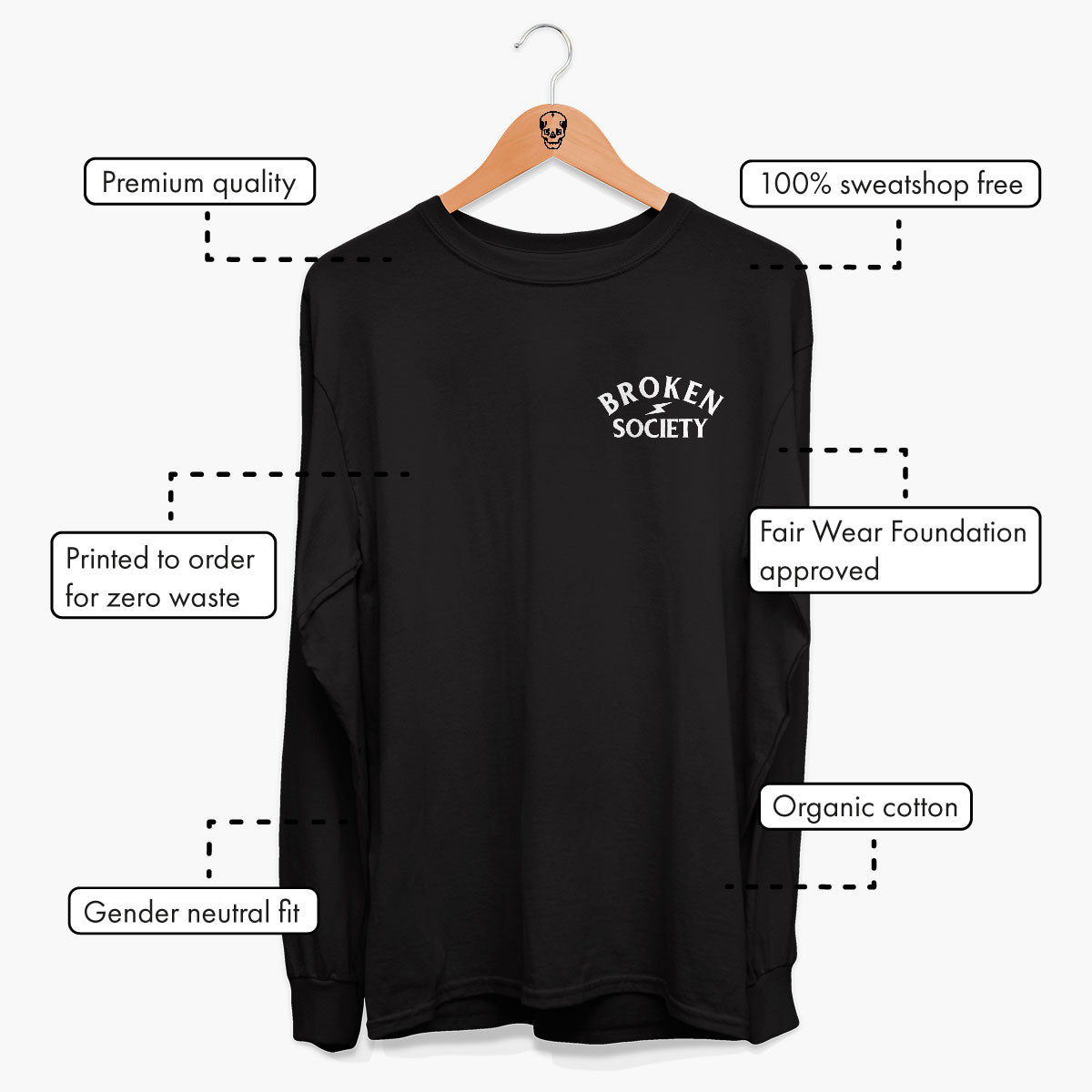 Tattoo Art Long Sleeve Unisex T-Shirt in Black/White