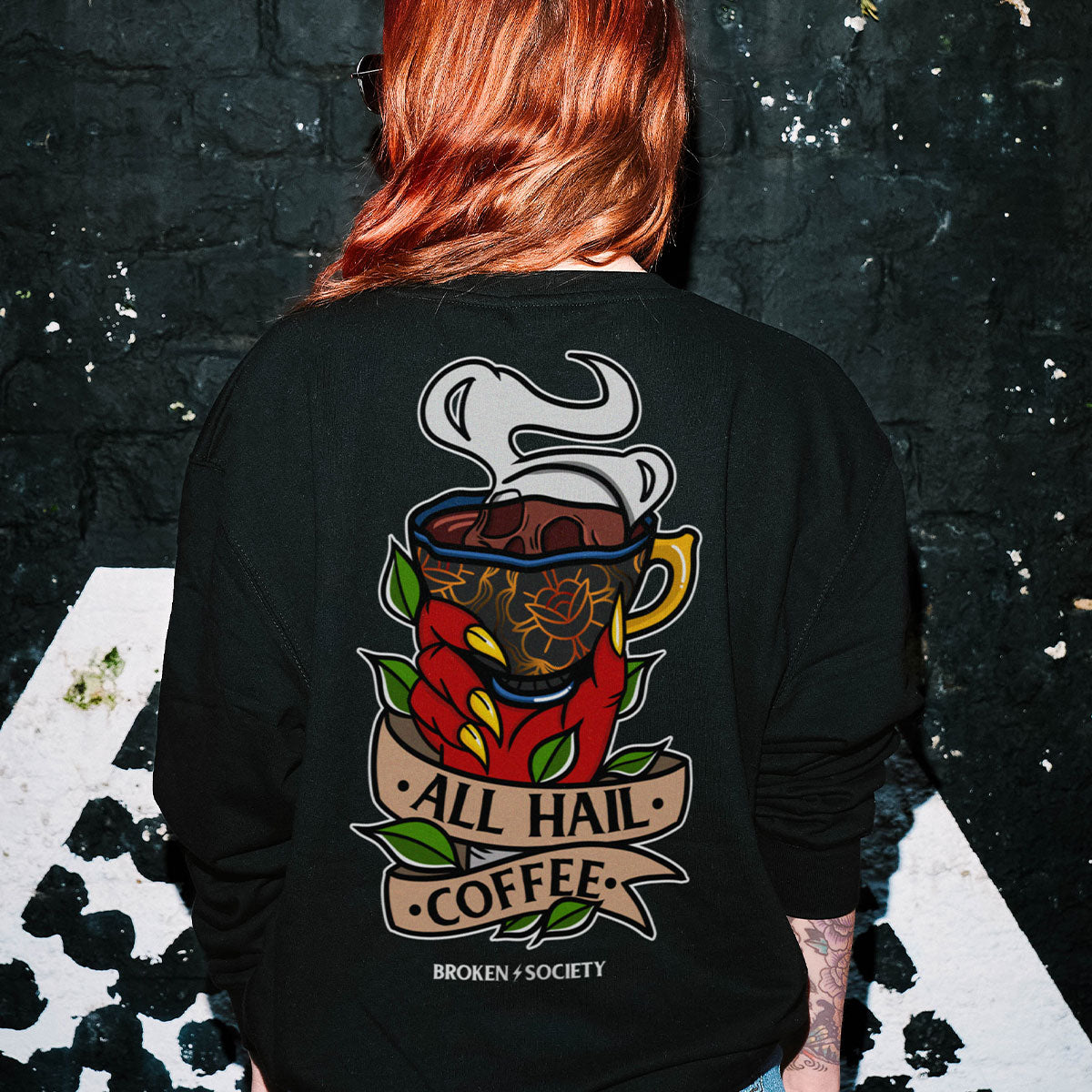 Tattoo Design Sweatshirt in Black & White (Unisex)