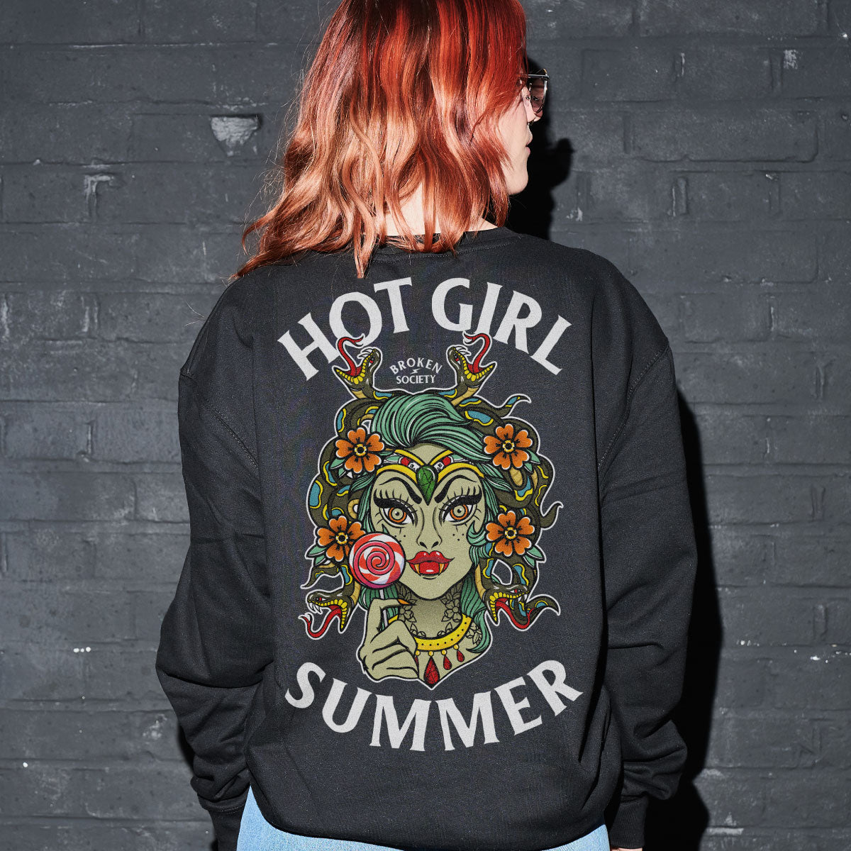 Tattoo Inspired Sweatshirt in Bold Colors