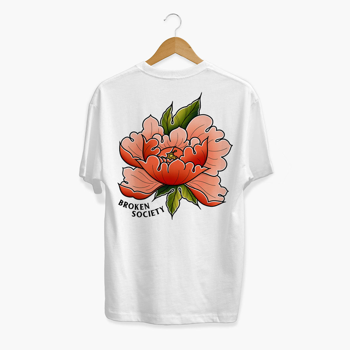 Floral Peony Organic Cotton T-Shirt - Unisex Black & White