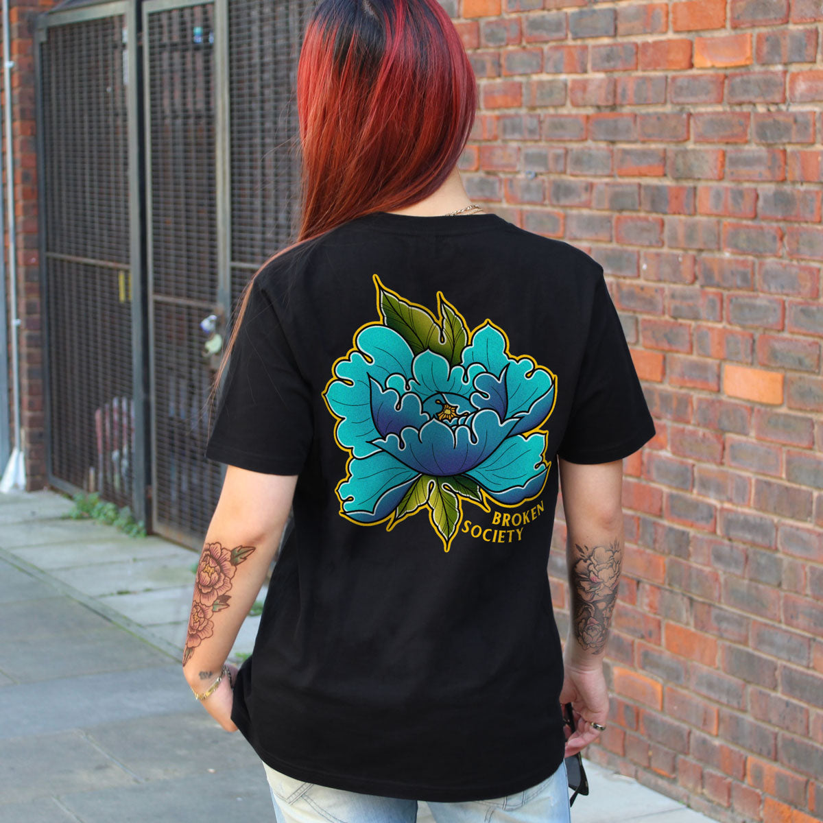 Floral Peony Print Organic Cotton T-Shirt
