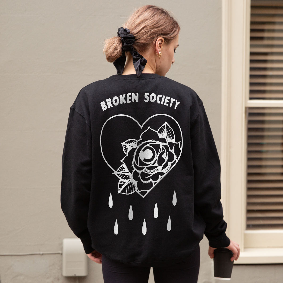 Tattoo Art Sweatshirt in Black/White Unisex Premium Cotton