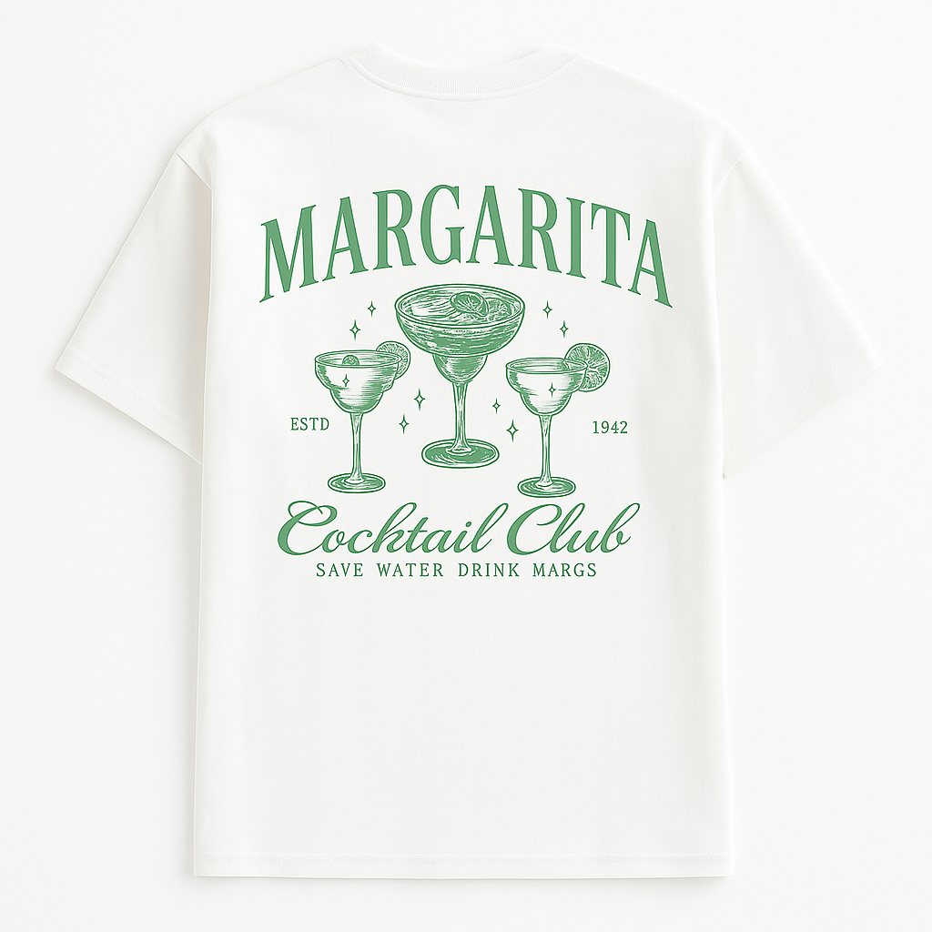 Vintage Margarita Graphic Tee - Beach Vibes Cocktail Club Shirt