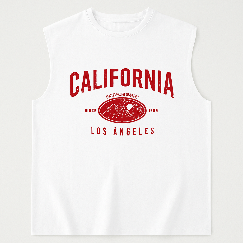 Retro LA Grit Muscle-Cut T-Shirt - Cali ‘86