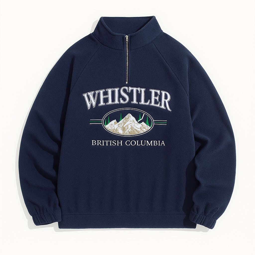 Vintage Ski Towns Fleece-Layered T-Shirt