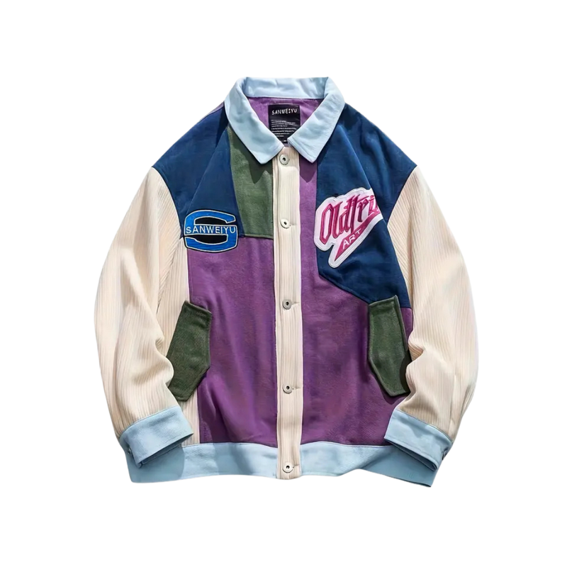 Vintage Patchwork Jacket with Retro Patches