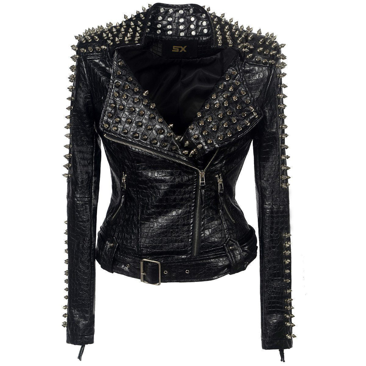 Studded Faux Leather Moto Jacket