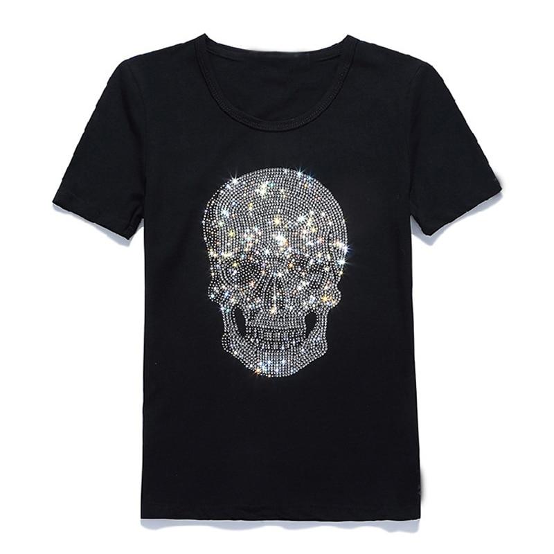 Skull Print Womens Cotton Polyester T-Shirt