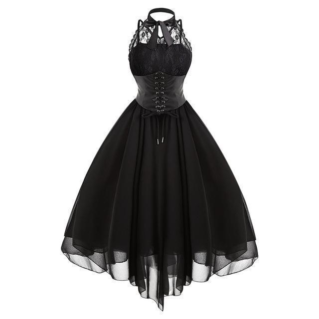 Womens Gothic Style Cotton Polyester Blend Dress