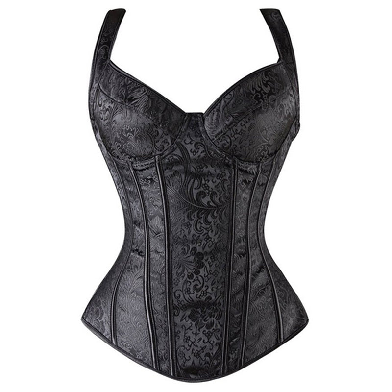 Gothic Lace-Up Vampire Corset in Black