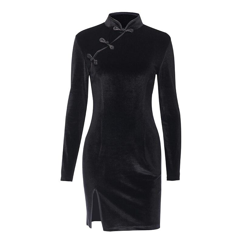 Gothic Velvet Dress in Black and Purple