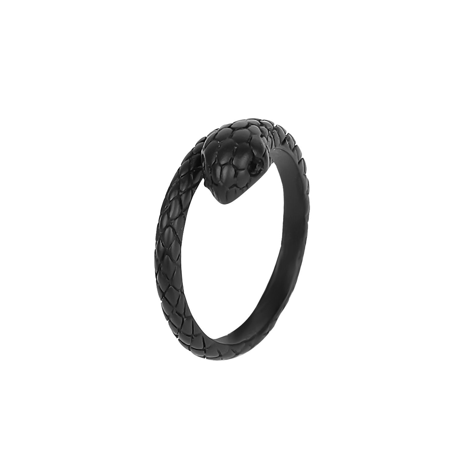 Dark Soul Goth Ring in Black Leather