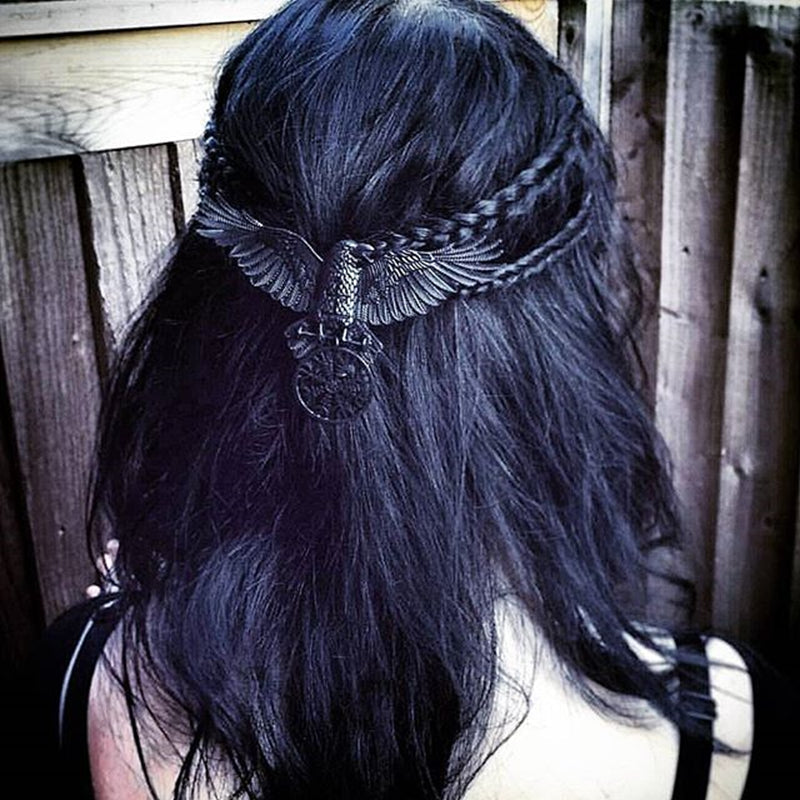 Gothic Crow Zinc Alloy Hair Clip Black Gothic Beauty Style