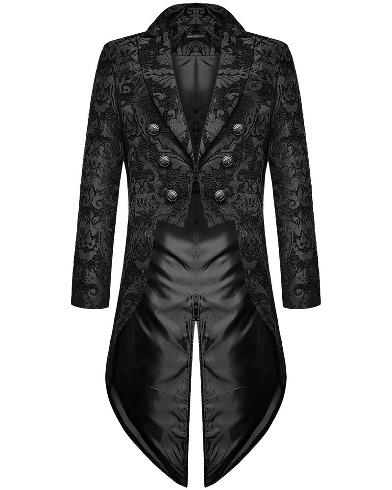 Elegant Black Gothic Coat for Men